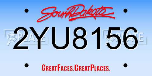 2YU8156 South Dakota License Plate