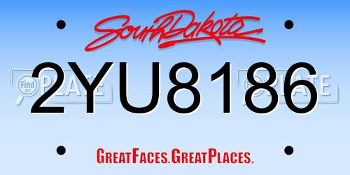 2YU8186 South Dakota License Plate