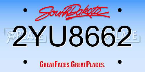 2YU8662 South Dakota License Plate