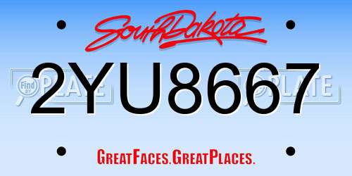 2YU8667 South Dakota License Plate