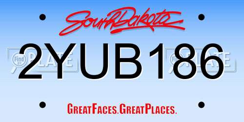 2YUB186 South Dakota License Plate
