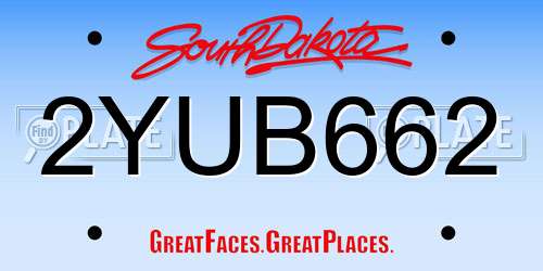 2YUB662 South Dakota License Plate