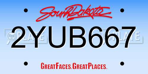 2YUB667 South Dakota License Plate