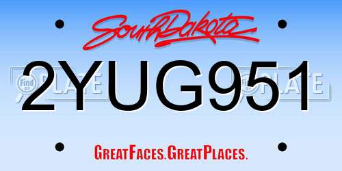 2YUG951 South Dakota License Plate