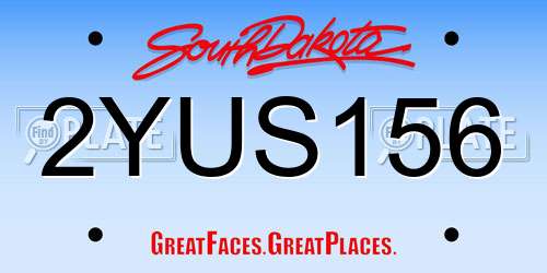 2YUS156 South Dakota License Plate