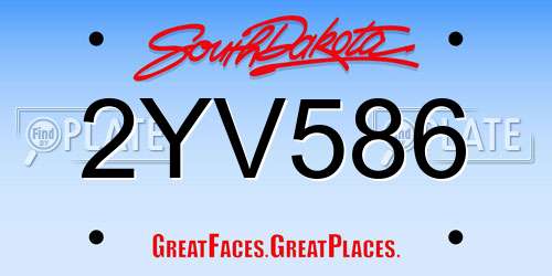 2YV586 South Dakota License Plate