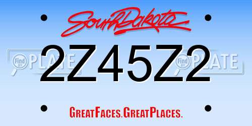 2Z45Z2 South Dakota License Plate