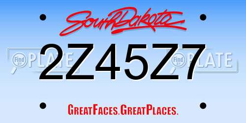 2Z45Z7 South Dakota License Plate