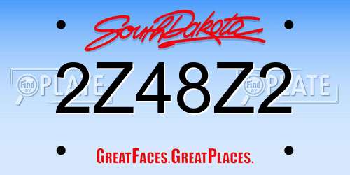 2Z48Z2 South Dakota License Plate