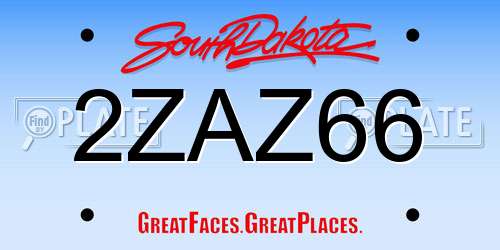 2ZAZ66 South Dakota License Plate
