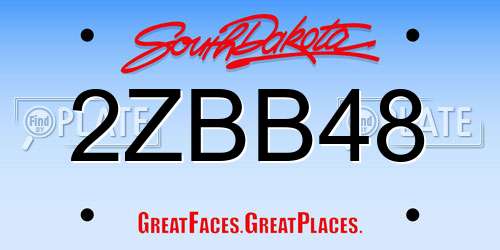 2ZBB48 South Dakota License Plate