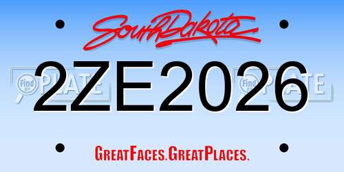 2ZE2026 South Dakota License Plate