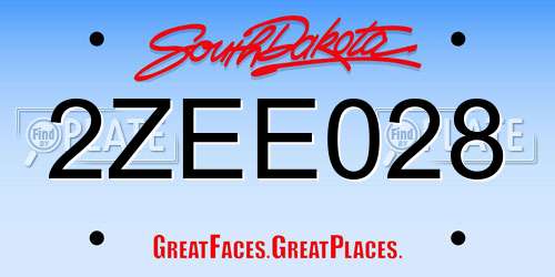 2ZEE028 South Dakota License Plate