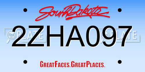 2ZHA097 South Dakota License Plate
