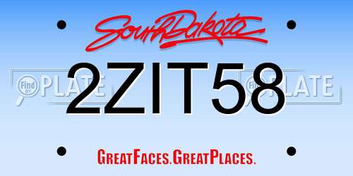 2ZIT58 South Dakota License Plate