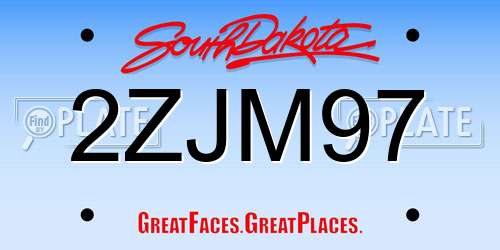 2ZJM97 South Dakota License Plate