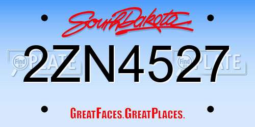2ZN4527 South Dakota License Plate