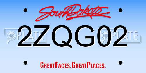 2ZQG02 South Dakota License Plate