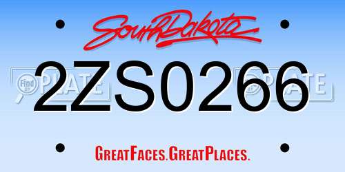 2ZS0266 South Dakota License Plate