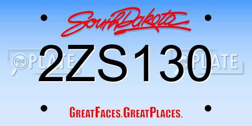 2ZS130 South Dakota License Plate