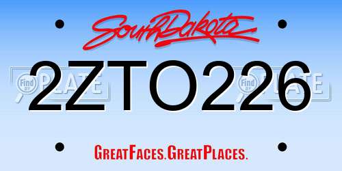 2ZTO226 South Dakota License Plate