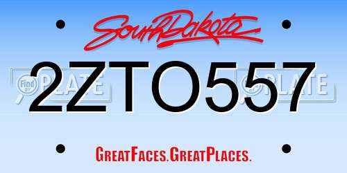 2ZTO557 South Dakota License Plate