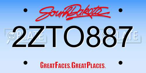 2ZTO887 South Dakota License Plate