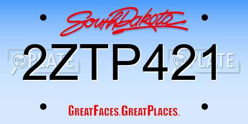 2ZTP421 South Dakota License Plate