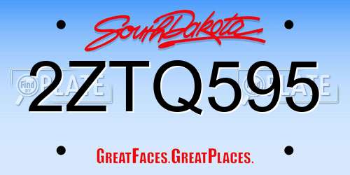 2ZTQ595 South Dakota License Plate