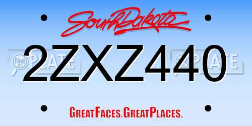 2ZXZ440 South Dakota License Plate