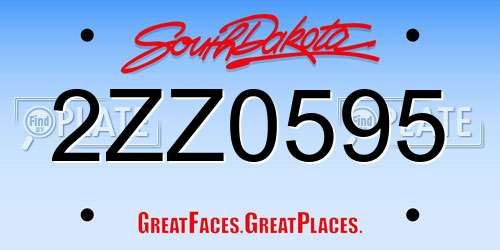 2ZZ0595 South Dakota License Plate