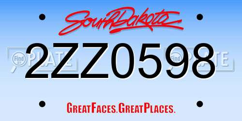 2ZZ0598 South Dakota License Plate