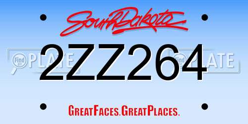 2ZZ264 South Dakota License Plate