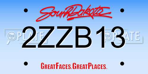 2ZZB13 South Dakota License Plate
