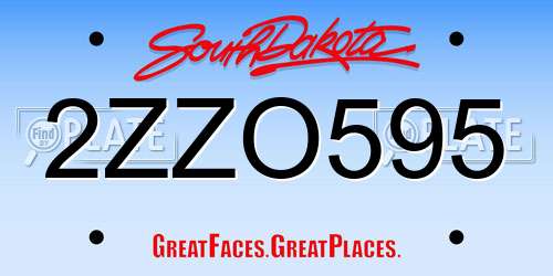 2ZZO595 South Dakota License Plate