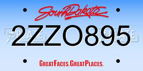 2ZZO895 South Dakota License Plate