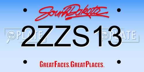 2ZZS13 South Dakota License Plate