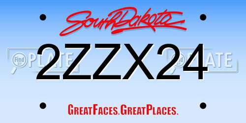 2ZZX24 South Dakota License Plate