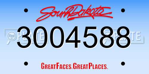 3004588 South Dakota License Plate