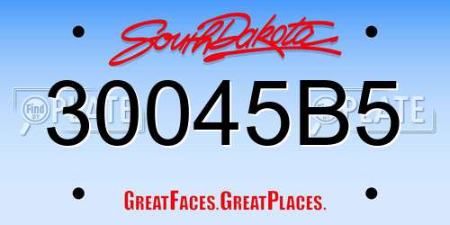 30045B5 South Dakota License Plate