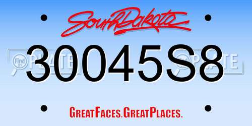 30045S8 South Dakota License Plate
