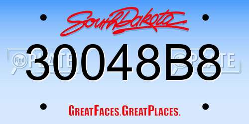 30048B8 South Dakota License Plate