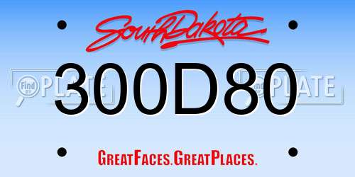 300D80 South Dakota License Plate