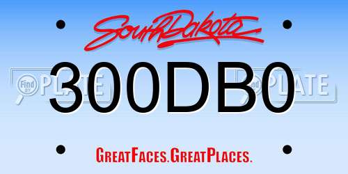 300DB0 South Dakota License Plate