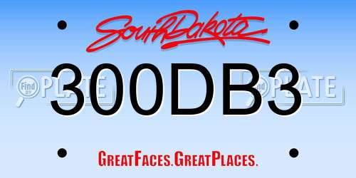 300DB3 South Dakota License Plate