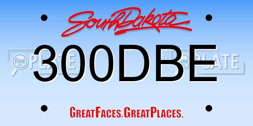 300DBE South Dakota License Plate