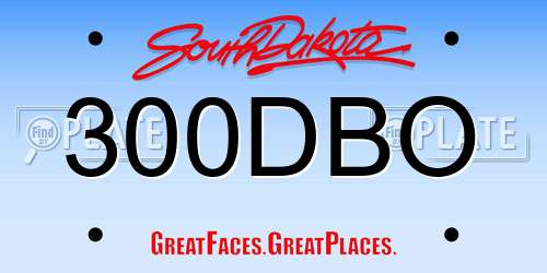 300DBO South Dakota License Plate