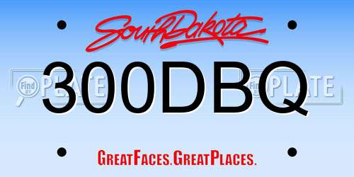 300DBQ South Dakota License Plate