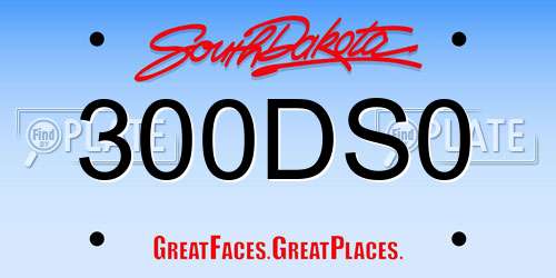 300DS0 South Dakota License Plate
