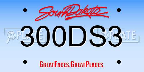 300DS3 South Dakota License Plate